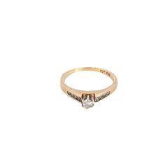 Lady's Diamond Engagement Ring .18 Carat T.W. 10K Yellow Gold 1.87g